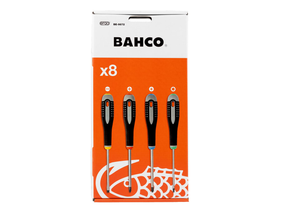 Bahco BE9872 ERGO™ 8 Piece Screwdriver Set