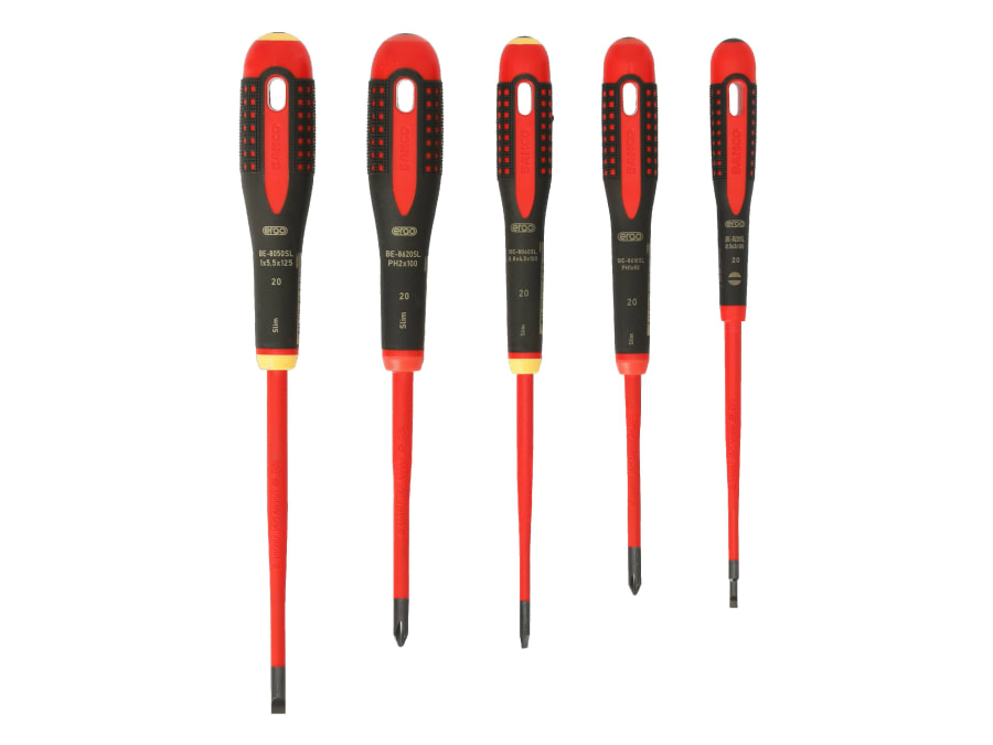 Bahco BE9881SL ERGO™ Slim VDE Insulated Screwdriver Set 5 Piece