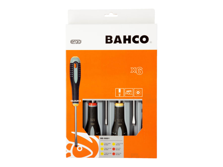 Bahco BE9881 6 Piece ERGO Screwdriver Set