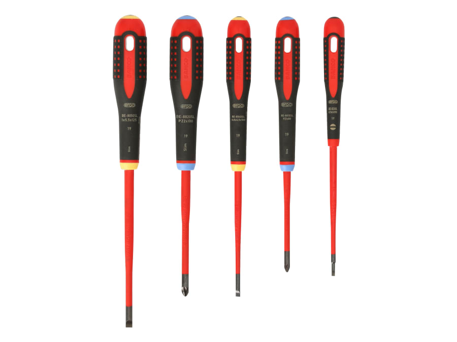 Bahco BE9882SL ERGO™ Slim VDE Insulated Screwdriver Set 5 Piece