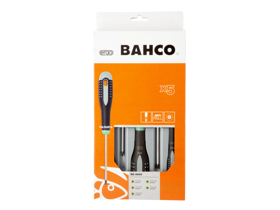Bahco BE9885 5 Piece ERGO Screwdriver Set
