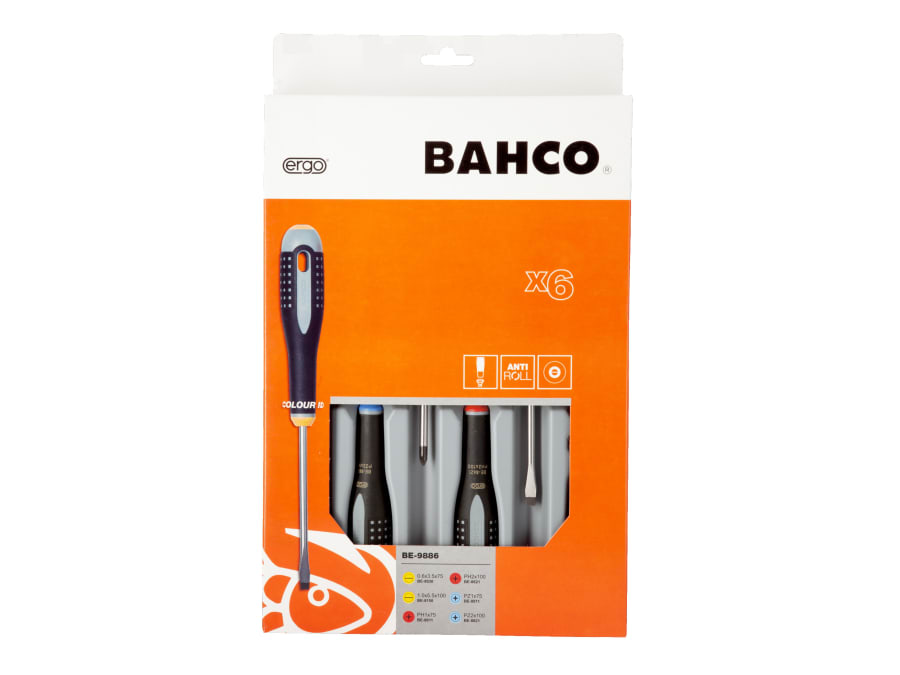 Bahco BE9886 ERGO Screwdriver Set 6 Piece