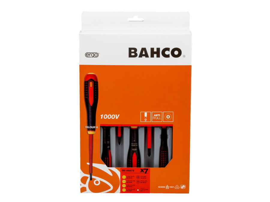 Bahco BE9887S ERGO™ VDE Insulated Screwdriver Set 7 Piece