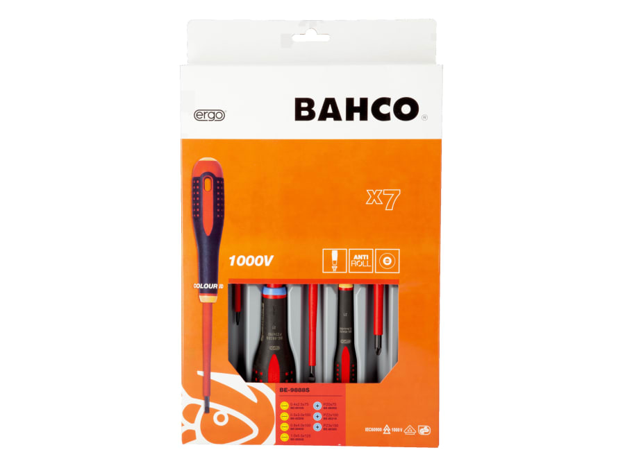 Bahco BE9888S ERGO™ VDE Insulated Screwdriver Set 7 Piece