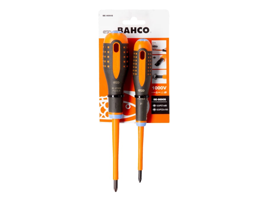 Bahco BE9890S ERGO™ VDE Insulated Screwdriver Set 2 Piece