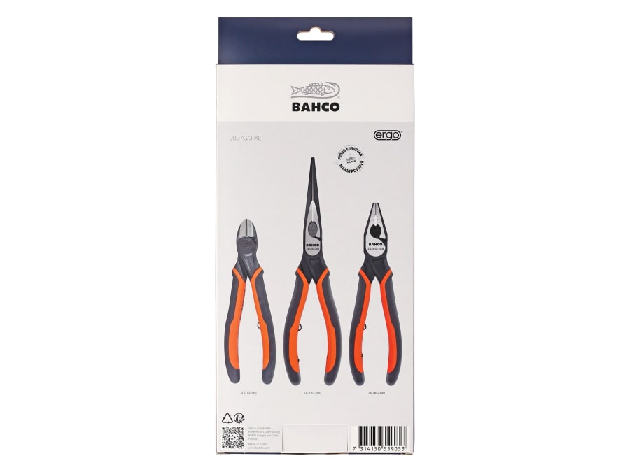 Bahco 9897G3XE Plier Set 3 Piece