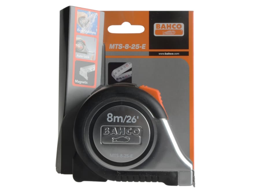 Bahco MTS825E 8m x 25mm Magnetic Tip Auto Pocket Tape