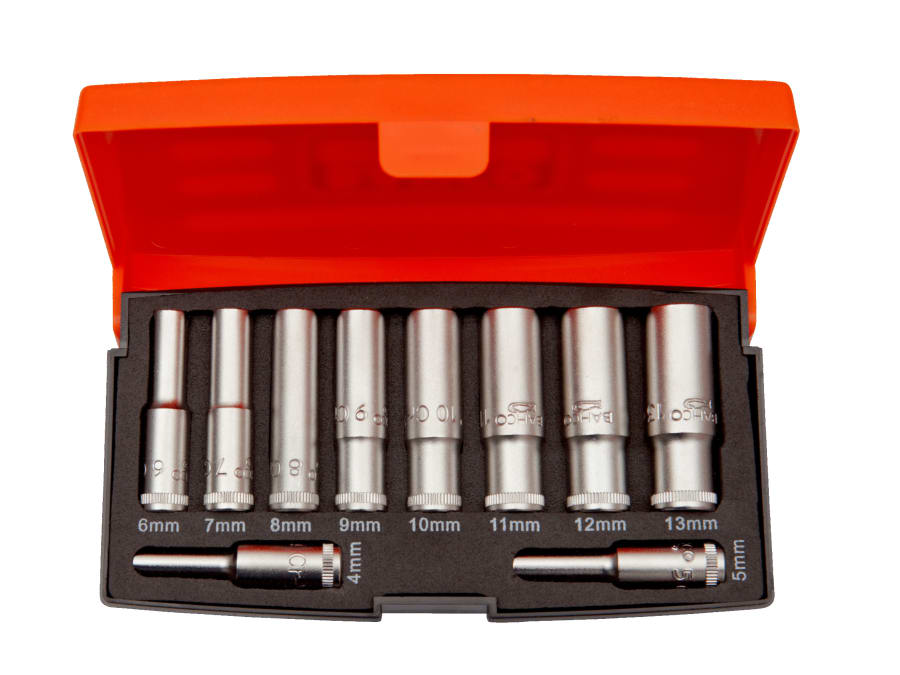 Bahco S0810L 1/4in Drive Deep Socket Set 10 Piece