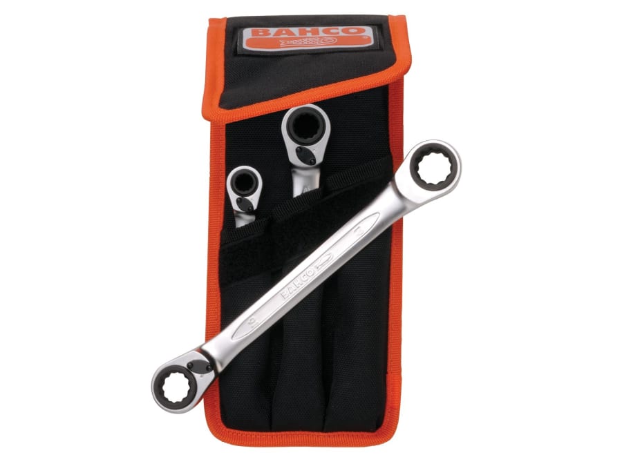 Bahco S4RM3T 3 Piece Reversible Ratchet Spanner Set