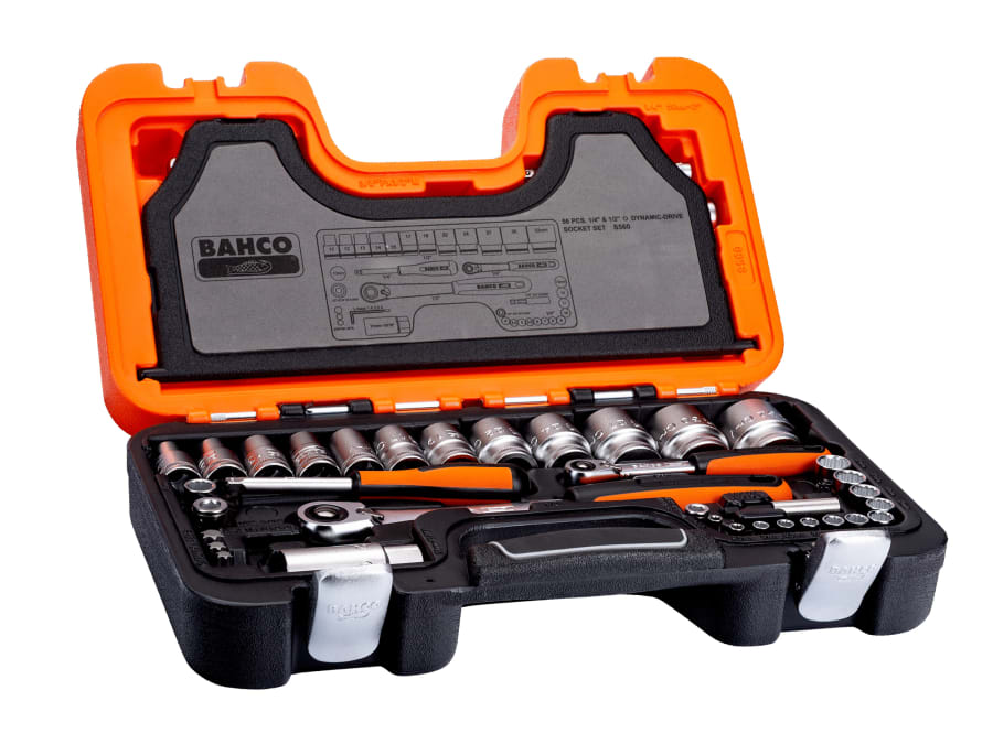 Bahco S560 56 Piece 1/4 & 1/2in Drive Socket Set