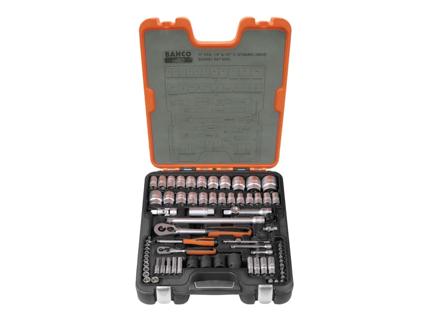 Bahco S800 77 Piece 1/4 & 1/2in Drive Socket Set