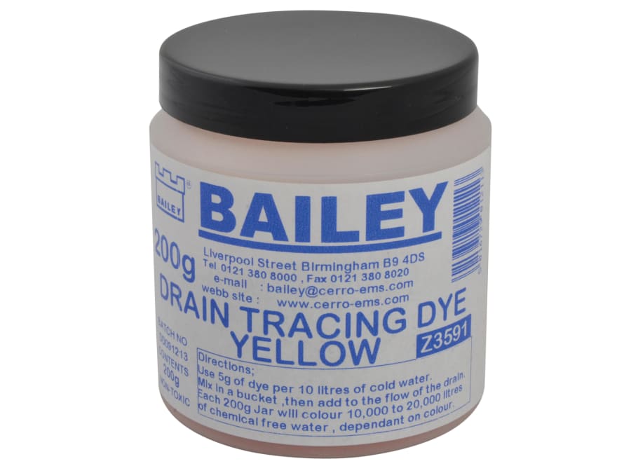 Bailey Products 3591 Drain Tracing Dye-Yellow