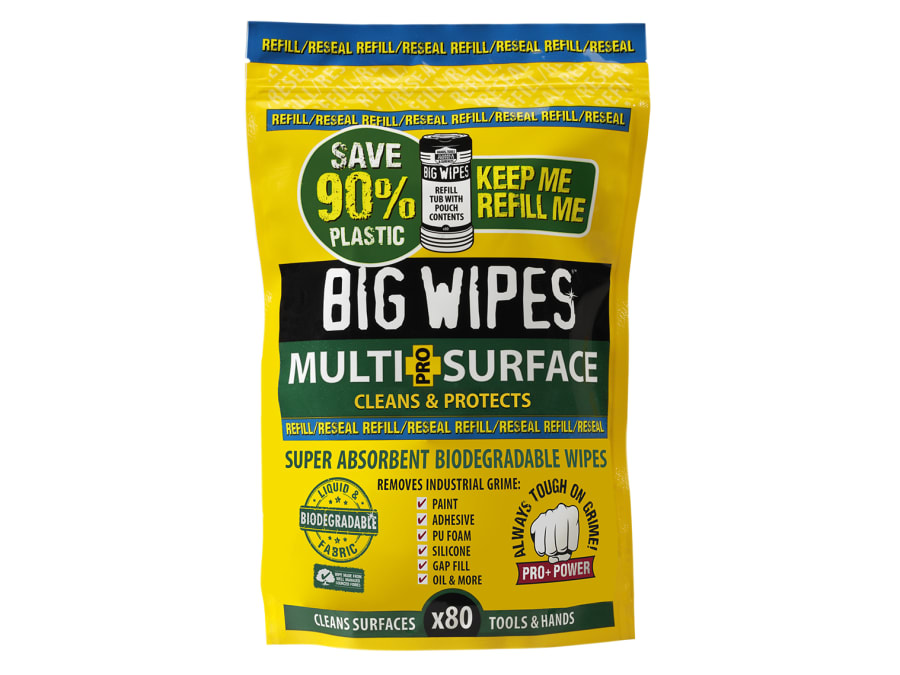 Big Wipes 2046 Multi-Surface PRO+ Bio Wipes Refill Pouch of 80