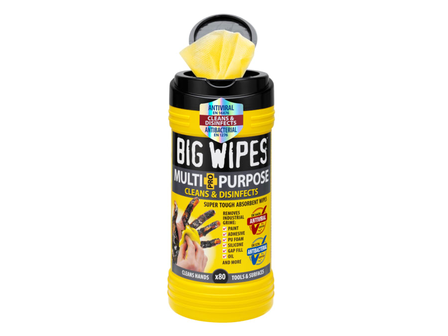 Big Wipes 24100000 Multi-Purpose Pro+ Antiviral Wipes (Tub 80)