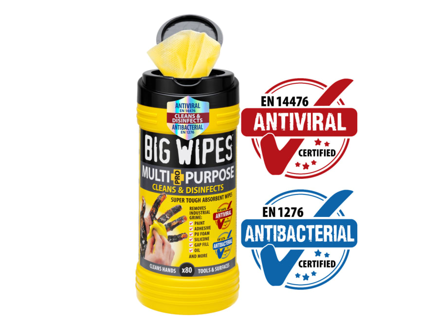 Big Wipes 24100000 Multi-Purpose Pro+ Antiviral Wipes (Tub 80)
