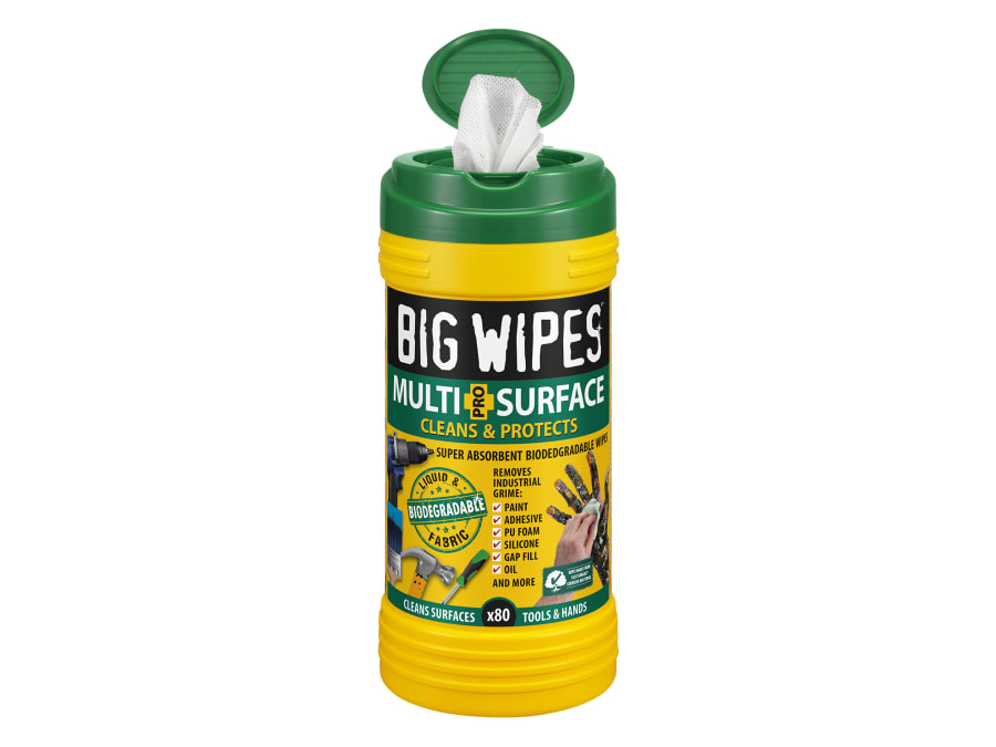 Big Wipes 24400000 Multi-Surface Pro+ Bio Wipes Tub of 80