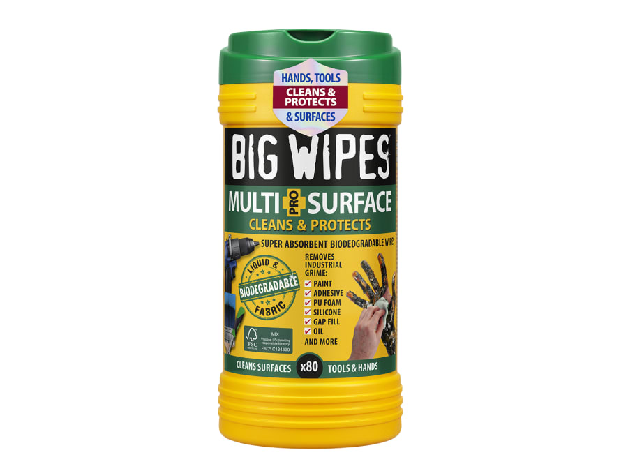 Big Wipes 24400000 Multi-Surface Pro+ Bio Wipes Tub of 80