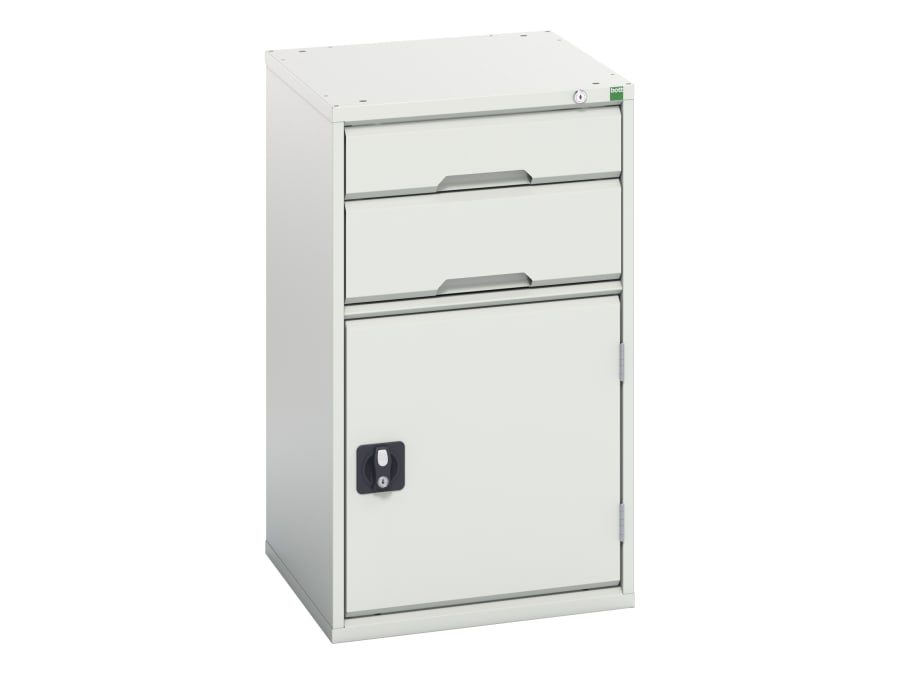 Bott 1692503716 900 x 525mm Light Grey 2 Drawer + Cupboard