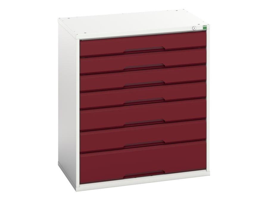 Bott 1692512924 7 Drawer Cabinet 800 x 900mm Crimson Red
