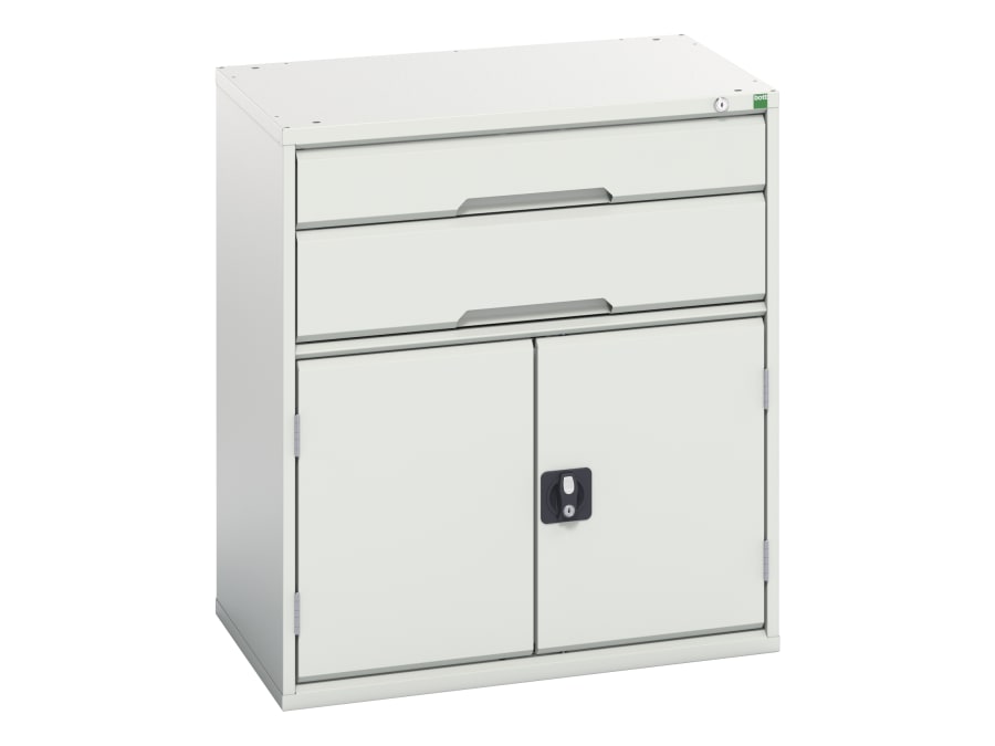 Bott 1692513716 900 x 800mm Light Grey 2 Drawer + Cupboard