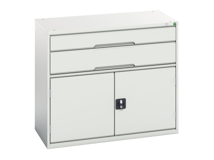 Bott 1692523716 900 x 1050mm Light Grey 2 Drawer + Cupboard