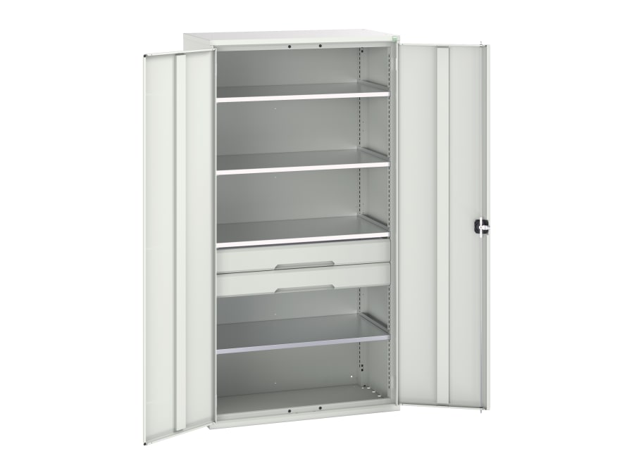 Bott 1692657416 Kitted Cupboard 4 Shelf 2 Drawer 1050 x 2000mm Light Grey