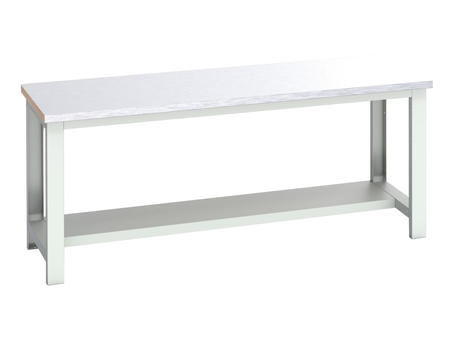 Bott 4100365916V Cubio Bench with Half Shelf Steel Clad Top 2000 x 750mm