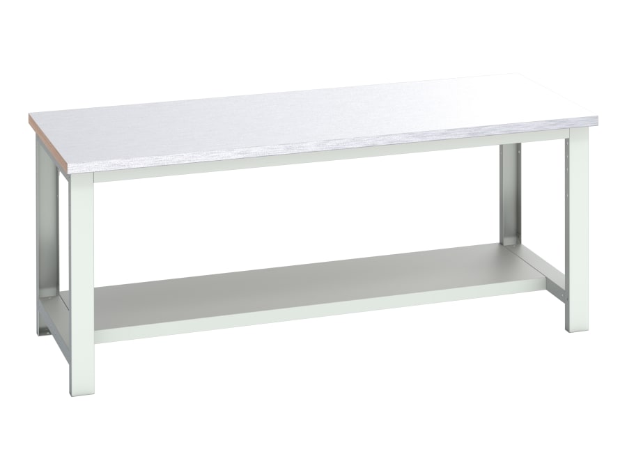 Bott 4100417516V Bench with Half Shelf Steel Clad Top 2000 x 900mm