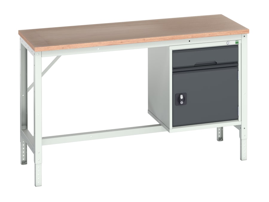 Bott Q1692166619 Adjustable Bench with Cupboard and Drawer 1500 x 600mm