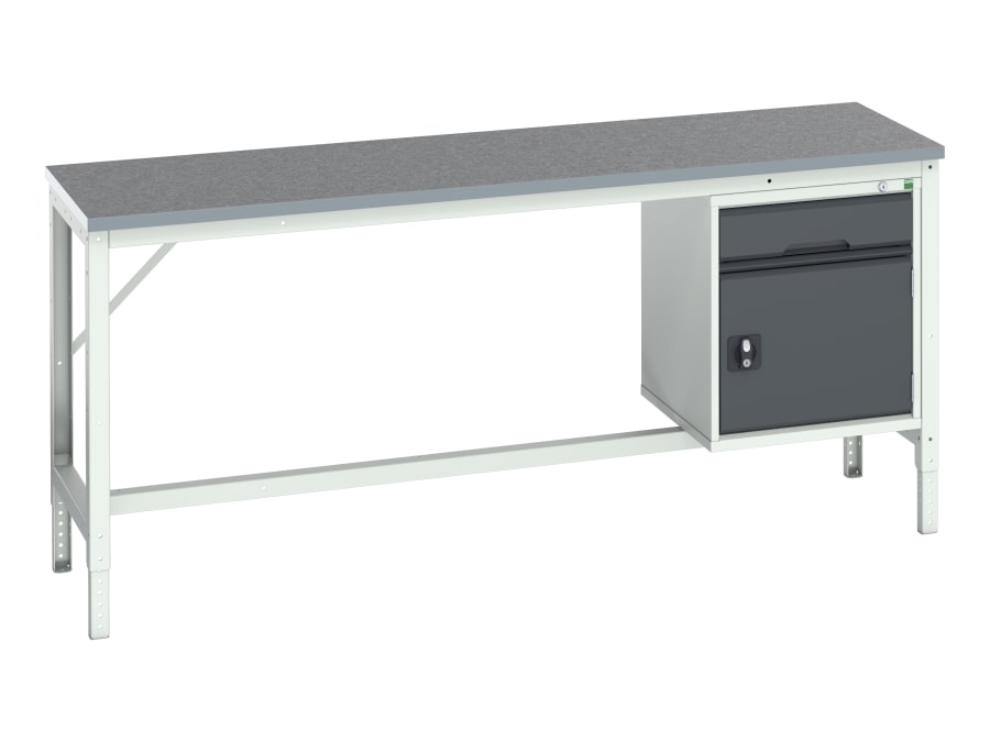 Bott Q1692171719 Bench with Cupboard + Drawer Lino Top 2000 x 600mm