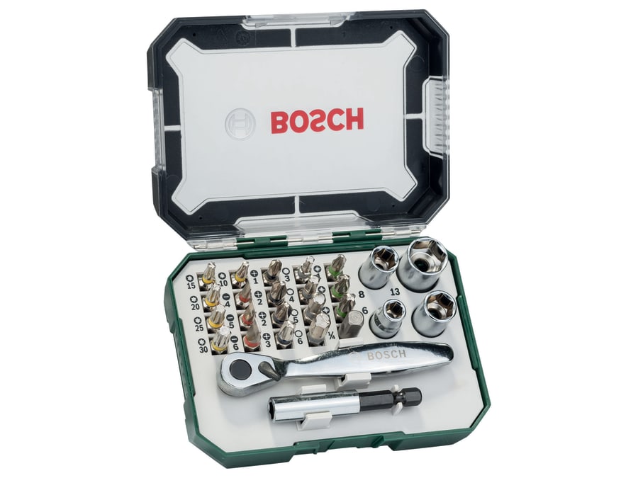 Bosch Powertool Accessories Bosch 2607017322 26 Piece Screwdriver Bit and Ratchet Set
