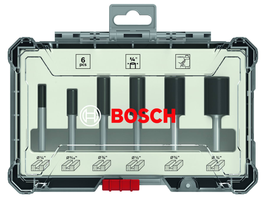 Bosch Powertool Accessories Bosch 2607017467 Router Bit Straight Set 6 Piece
