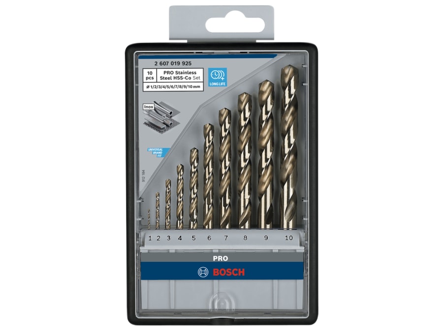 Bosch Powertool Accessories Bosch 2607019925 10 Piece HSS-Co Twist Drill Bit Set