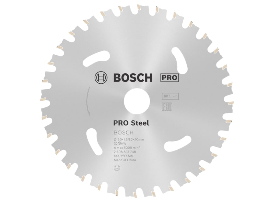 Bosch Powertool Accessories Bosch 2608837748 PRO Steel Circular Saw Blade 150 x 20mm x 32T
