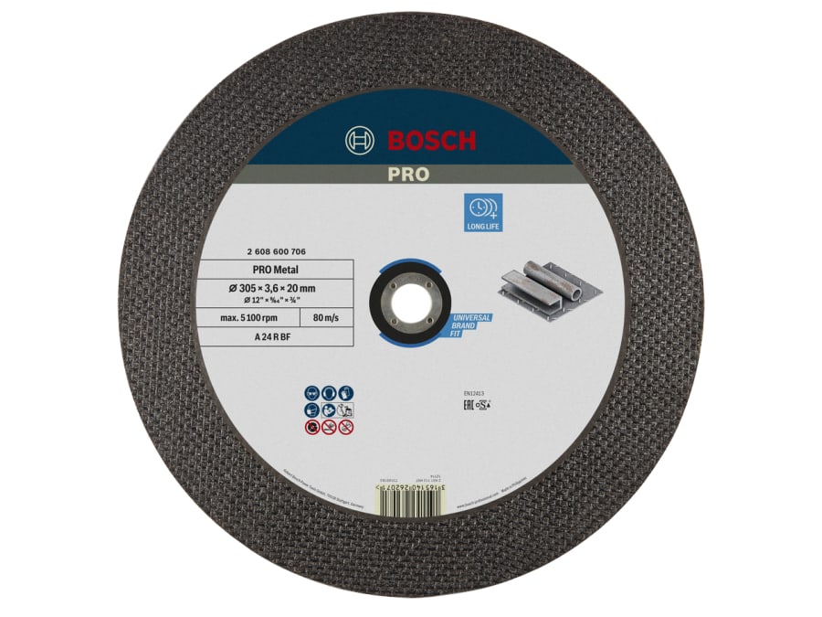 Bosch Powertool Accessories Bosch 2608600706 Metal Cutting Disc 305 × 20mm