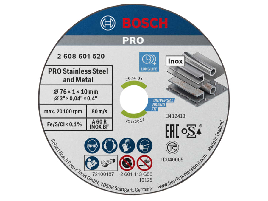Bosch 2608601520 76mm Stainless Steel & Metal Cutting Disc