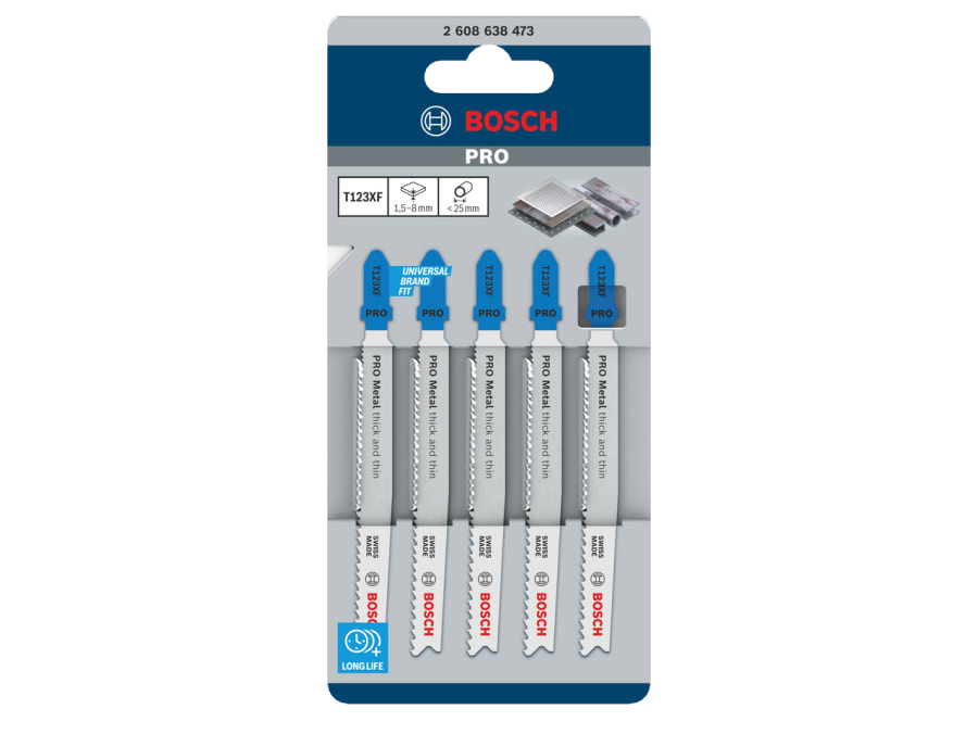 Bosch T123XF 100mm Metal Jigsaw Blade Pack of 5