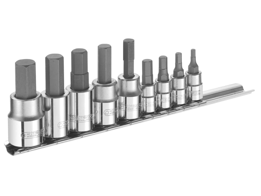 Expert E034802 1/4 & 3/8in Drive Hex Bit Socket Set 9 Piece