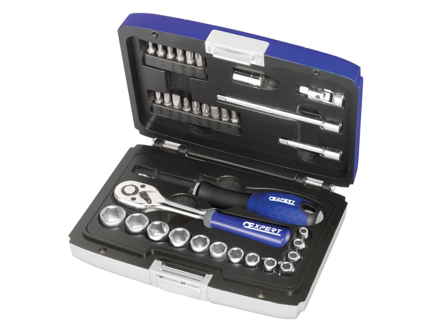 Expert E194672 34 Piece 1/4in Drive Socket & Accessory Set