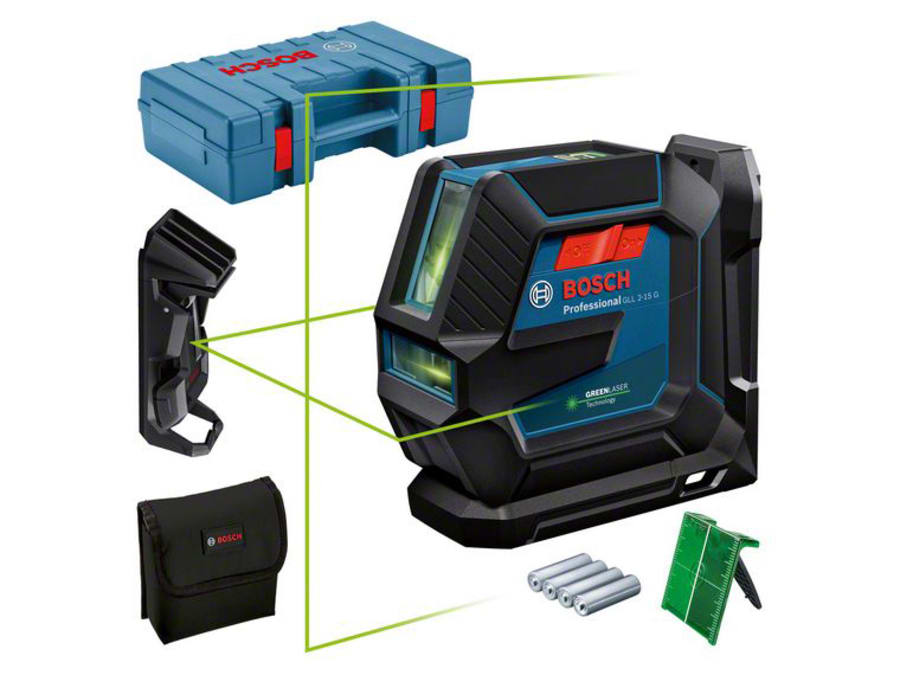 Bosch GLL 2-15 G Professional Line Laser with Universal Mount & Clamp