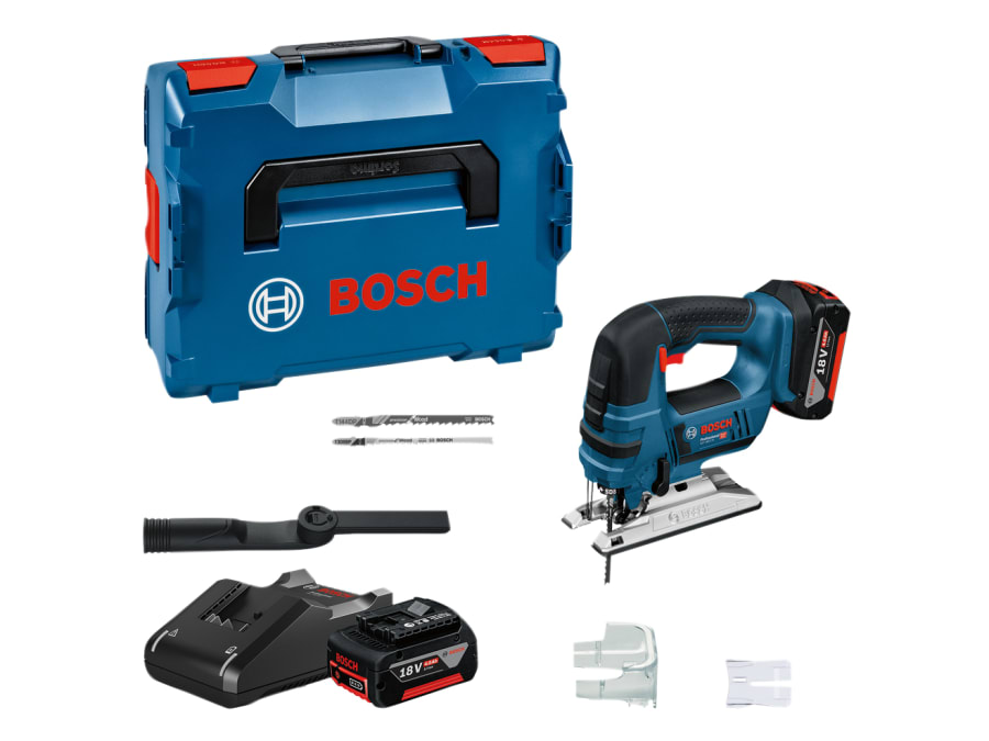 Bosch GST 18V-LI B Professional 18V Jigsaw with 2 × 4.0Ah Batteries