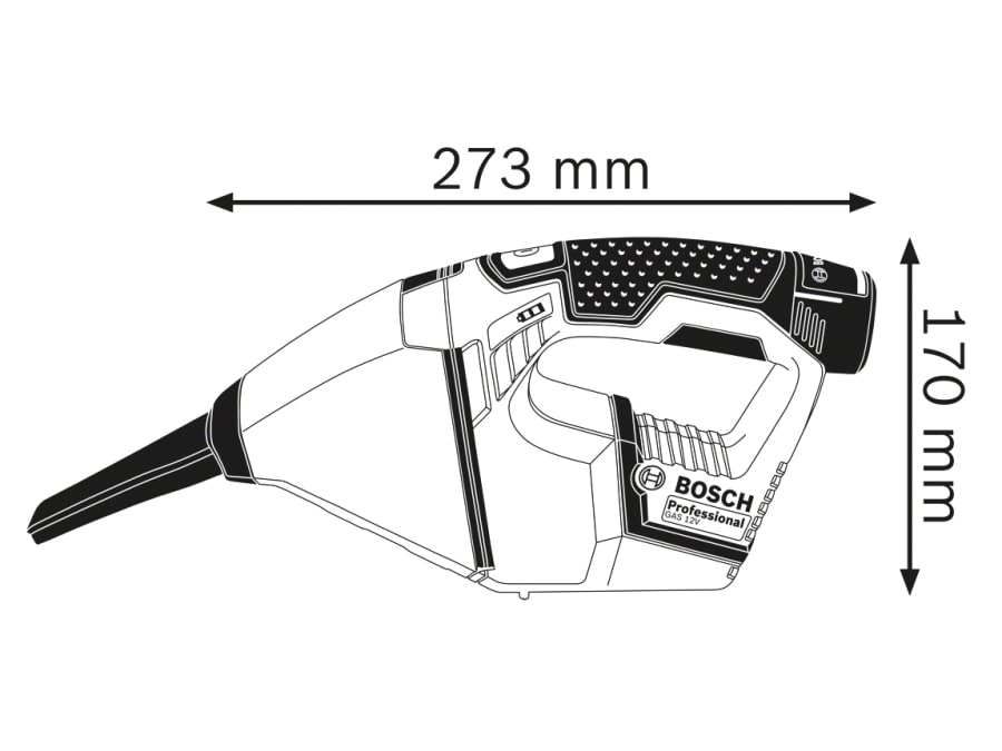 Bosch GAS 12V Professional Handheld Vacuum 12V Bare Unit