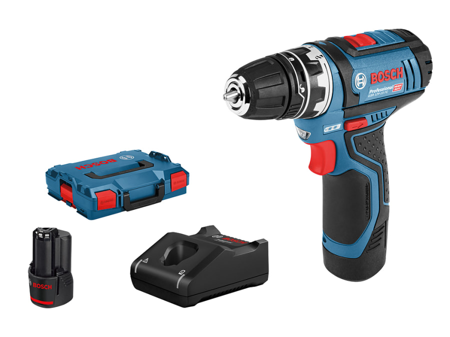 Bosch GSR 12V-15 FC Pro FlexiClick 12V Drill Driver with 2 × 2.0Ah Batteries