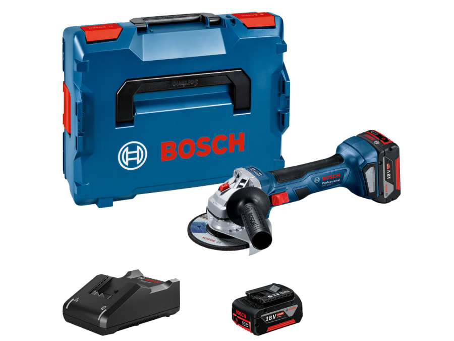 Bosch GWS 18V-7 Professional 115mm Angle Grinder with 2 × 4.0Ah Batteries