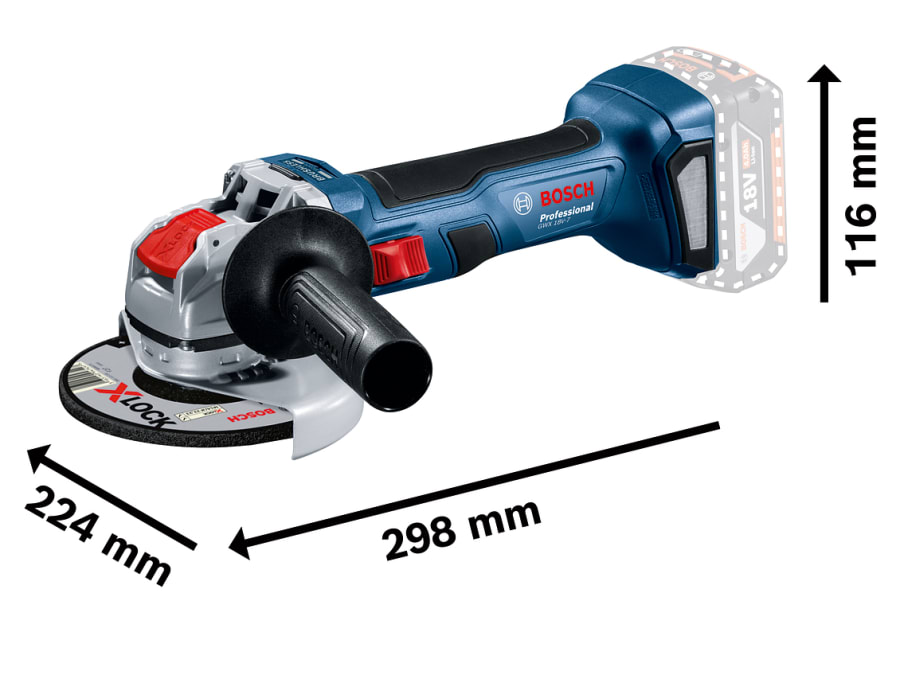 Bosch GWX 18V-7 Professional 18V X-LOCK Angle Grinder 115mm Bare Unit