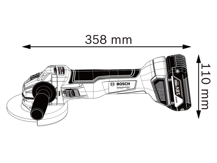 Bosch GWS 18V-10 Professional 18V Angle Grinder 125mm