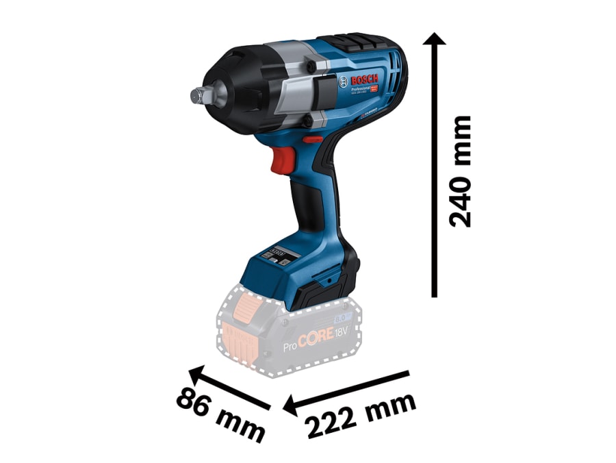 Bosch GDS 18V-1000 Professional BITURBO Impact Wrench 18V Bare Unit