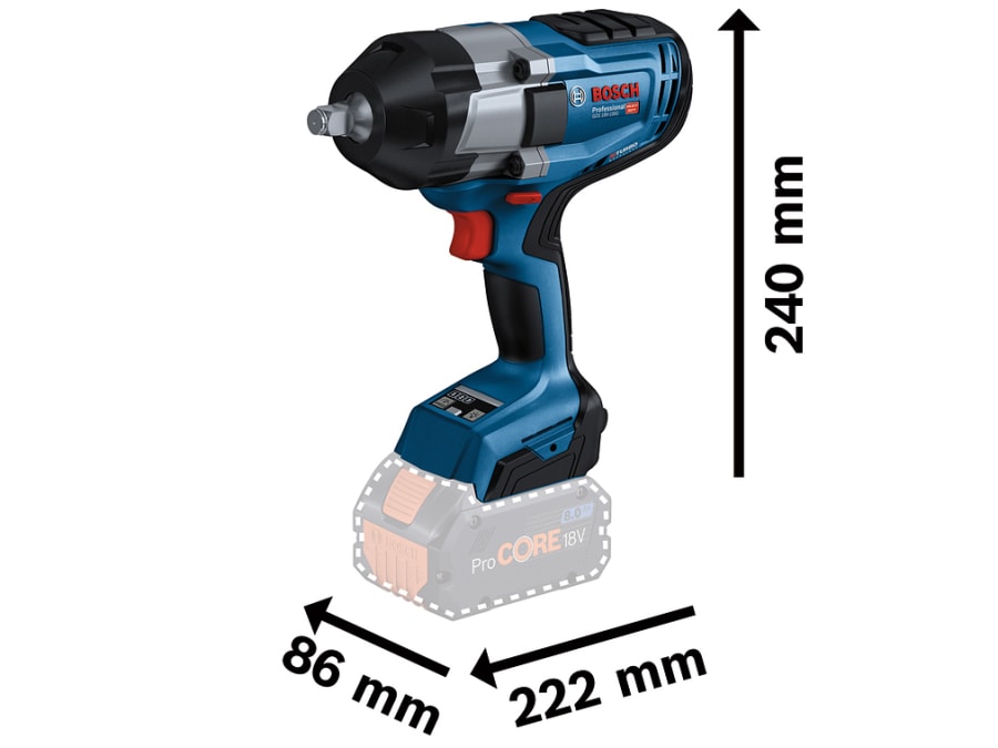 Bosch GDS 18V-1000 Pro BITURBO 18V Impact Wrench with 2 × 5.5Ah ProCORE18V Batteries