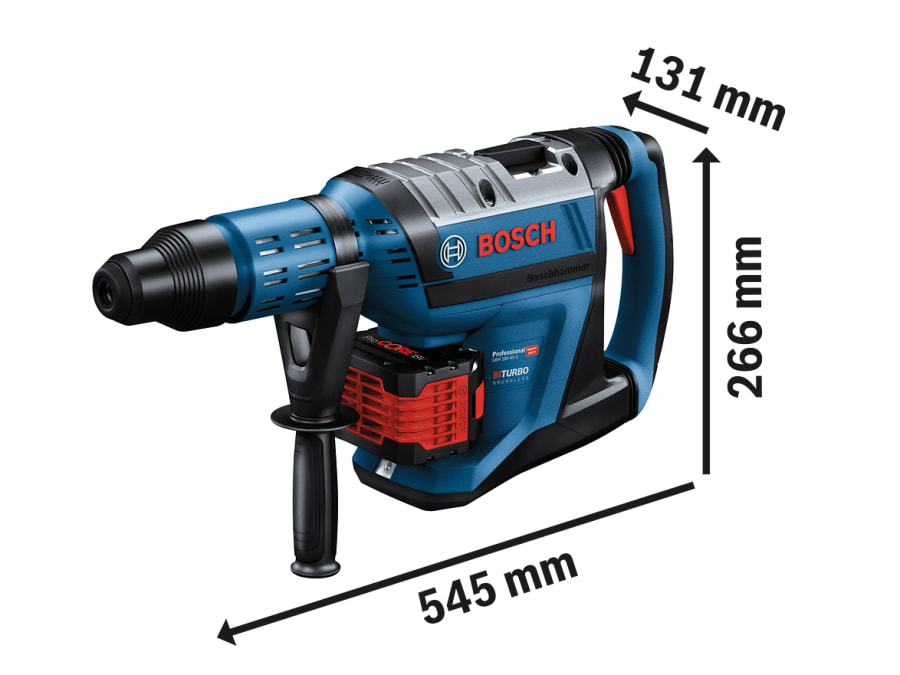 Bosch GBH 18V-45 C Pro BITURBO SDS-Max Hammer with 2 × 12.0Ah ProCORE18V Batteries