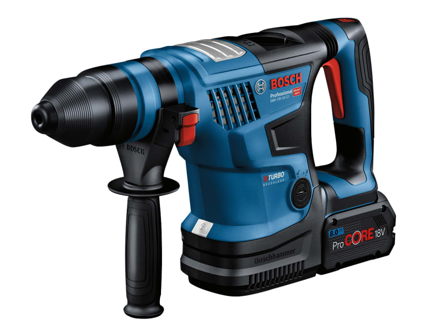 Bosch GBH 18V-34 CF Pro BITURBO SDS-Plus Rotary Hammer 18V with 2 × 8.0Ah Batteries